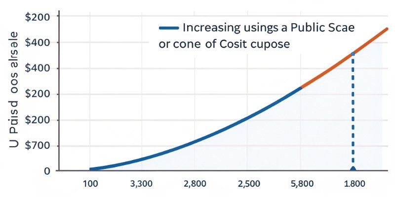Cost Analysis of Owning vs Renting a Scale A chart showing the rising cost of using a public scale over time versus the one-time cost of buying a scale