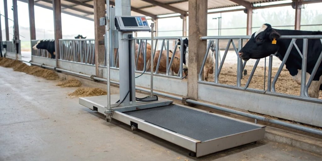 What weighing technologies are available for industrial weighing scales to make weighing more accurate for moving cattle and sheep?