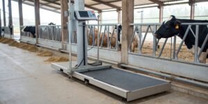 What weighing technologies are available for industrial weighing scales to make weighing more accurate for moving cattle and sheep?