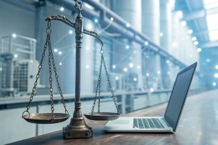 Industrial Intelligent Weighing Software An abstract image representing data flowing from a scale to a computer network