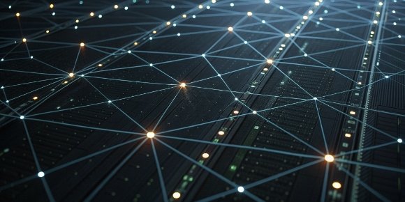 Data-driven Accuracy Enhancement An abstract image representing data processing and accuracy, with glowing lines and nodes on a dark background.