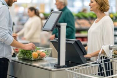 Intelligent weighing software being used in a retail setting