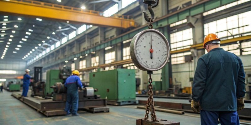 Environmental and Mechanical Factors for Scale Accuracy An industrial scale in a factory setting with various environmental factors highlighted