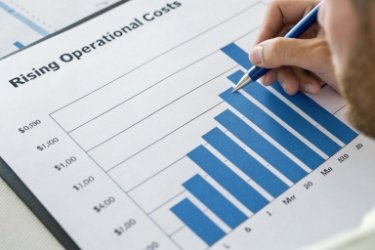 A chart showing rising operational costs due to manual labor