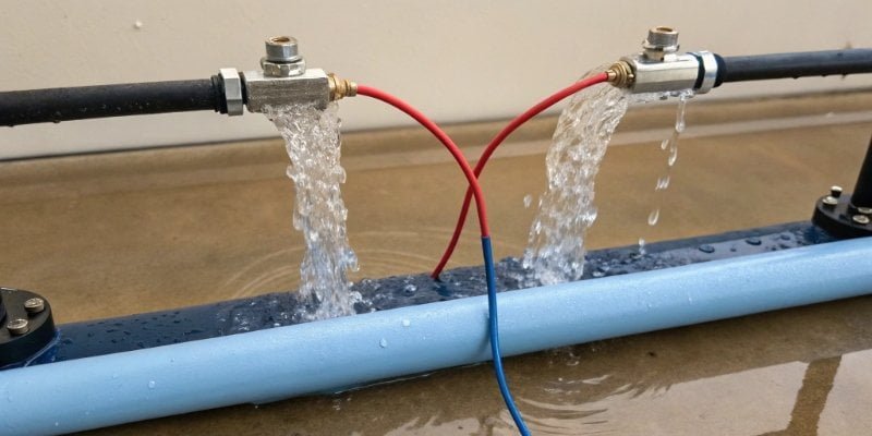 Wheatstone bridge analogy An illustration showing a water pipe analogy for a Wheatstone bridge