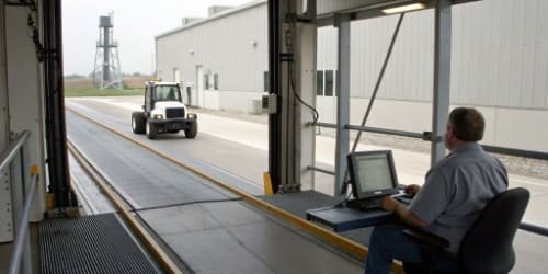 Scale House Operational Workflow Diagram showing the workflow of a truck weighing at a facility with a scale house.