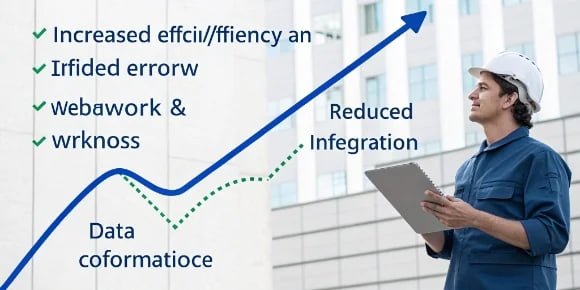 Benefits of Weighing System Integration Graph showing increased efficiency and reduced errors after integration