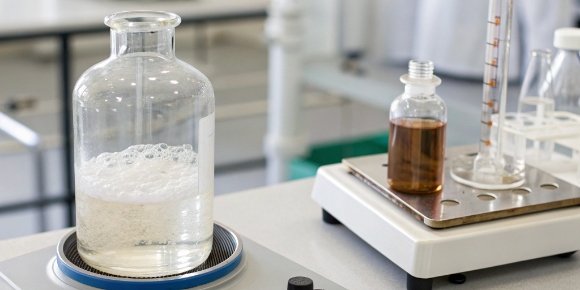 Weighing by Difference Technique A split image showing a weighing bottle on a scale, first full, then partially empty after dispensing some contents.