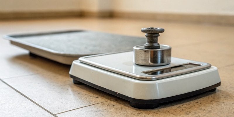 A checklist showing steps to check a scale's calibration