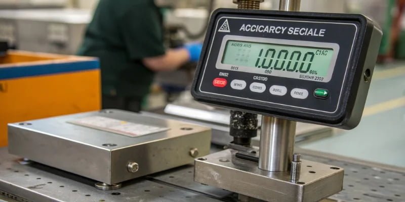 Industrial Scale Accuracy A digital display of an industrial scale showing a precise reading