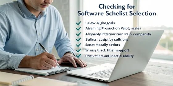 A manager making a checklist for software selection