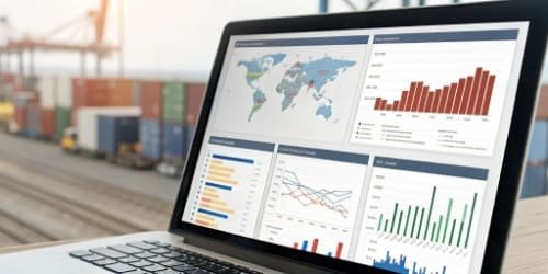 A computer screen showing a comprehensive logistics information system