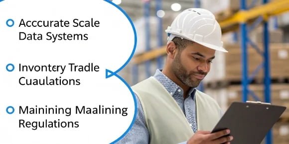 A diagram showing how accurate data from a scale flows into different business systems like inventory and sales.