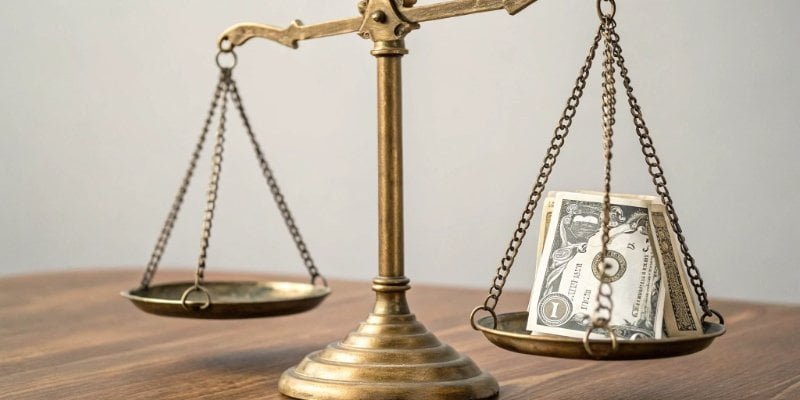 POS System Return on Investment A graphic showing a balancing scale with "POS Cost" on one side and "Increased Profits" and "Saved Time" on the other, with the benefits side weighing heavier