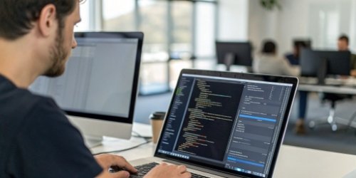 Developer interacting with a programmable scale's interface