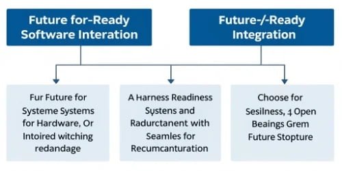 A flowchart showing steps for future-ready software integration