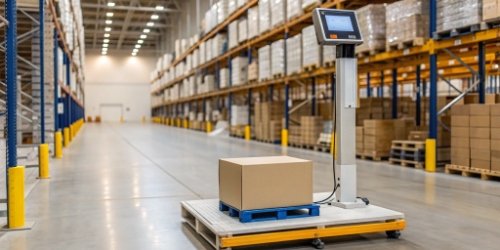 An infographic showing data flowing from a weighing scale to various software applications like inventory management and ERP systems.