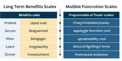 chart showing the long-term cost benefits of programmable scales versus multiple fixed-function scales