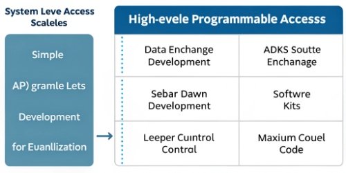 Diagram showing different levels of system access: API, SDK, Source Code