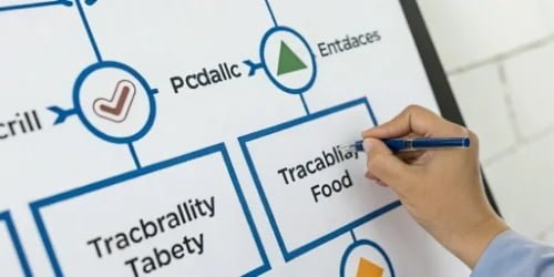 A chart showing the benefits of food traceability like safety and compliance