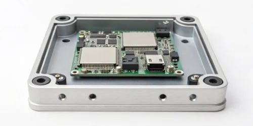 An infographic diagram showing a load cell, microprocessor, and connectivity ports inside a smart scale