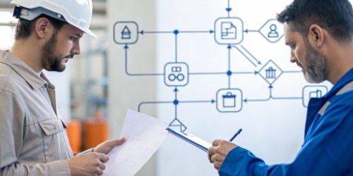 Efficiency: Manual vs. Automated A workflow diagram showing a slow manual process versus a fast automated digital process.