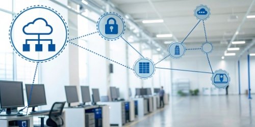 animated graphic showing data flowing directly from a scale to WMS, MES, and ERP icons