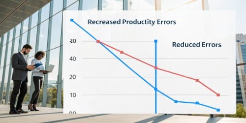 Productivity Gains from Custom Scale Software A graph showing increased productivity and reduced errors over time