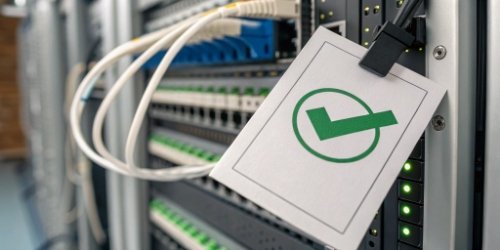 A visual representation of a data packet with a green checkmark, showing it passed a validation check.