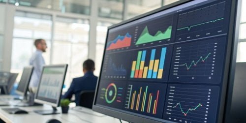 A dashboard showing real-time inventory levels and production output, sourced from smart scales.