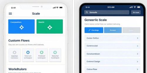 A side-by-side comparison of a generic scale interface and a custom branded interface
