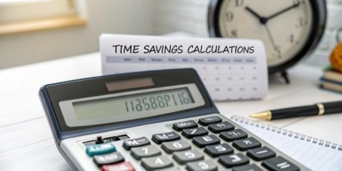 A calculator showing time savings calculations