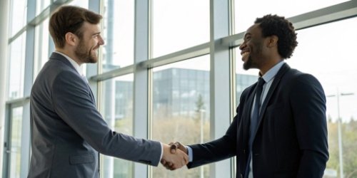 Attributes of a Trustworthy Supplier Two business professionals shaking hands, symbolizing a trustworthy partnership