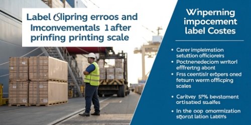 a chart showing a dramatic decrease in shipping errors and costs after implementing a label printing scale