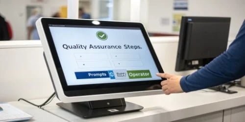 A diagram on a smart scale's screen showing a process workflow with highlighted steps.
