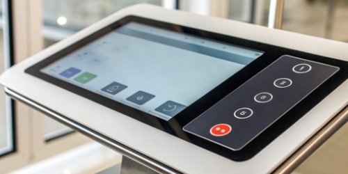 Customizable Software Interface A clean, user-friendly custom weighing scale interface on a touch screen