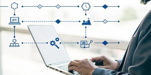 A workflow diagram showing the simple steps of a semi-automated process