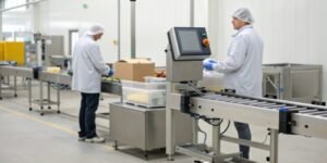How much money can be saved each year by using a semi-automated weighing and labeling process?
