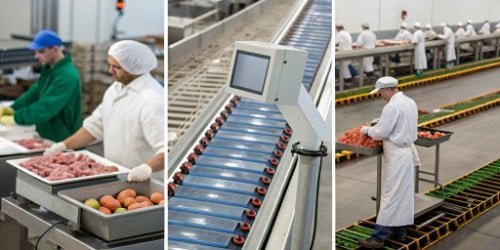 An array of smart PC scales in different industrial settings