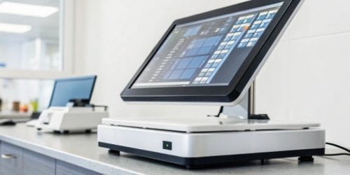 PC Scale Software Development Platform A modern PC scale showing a software interface on its screen