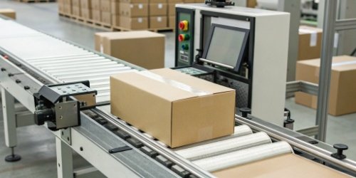 Fast Printing Speed on an Industrial Scale alt with keywords: Industrial scale printer printing labels quickly