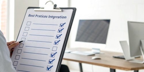 A checklist showing best practices for software integration.
