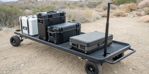 Scale Adaptation for Mobility A diagram showing how a standard scale is adapted with a battery pack, wireless module, and mounting bracket.