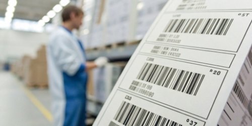 Quality Assurance Label A close-up of a detailed quality assurance label with barcodes and data fields