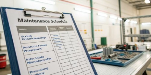 Simplified Maintenance Schedule A maintenance schedule chart with a checklist for scale printhead inspection.