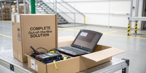 A box with software and scale hardware, ready to ship