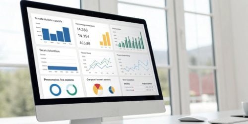 Scale Metrics for Business Intelligence A dashboard showing various business metrics like transaction count, average value, and operator performance.