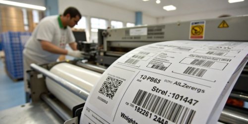 Food Labelling and Coding Procedure A close-up of a high-quality barcode being printed on a food label