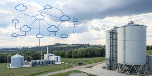 A network diagram showing a scale communicating with cloud software and other devices