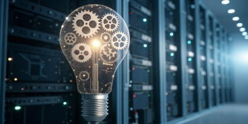 Leveraging for Innovation A lightbulb made of circuits and gears